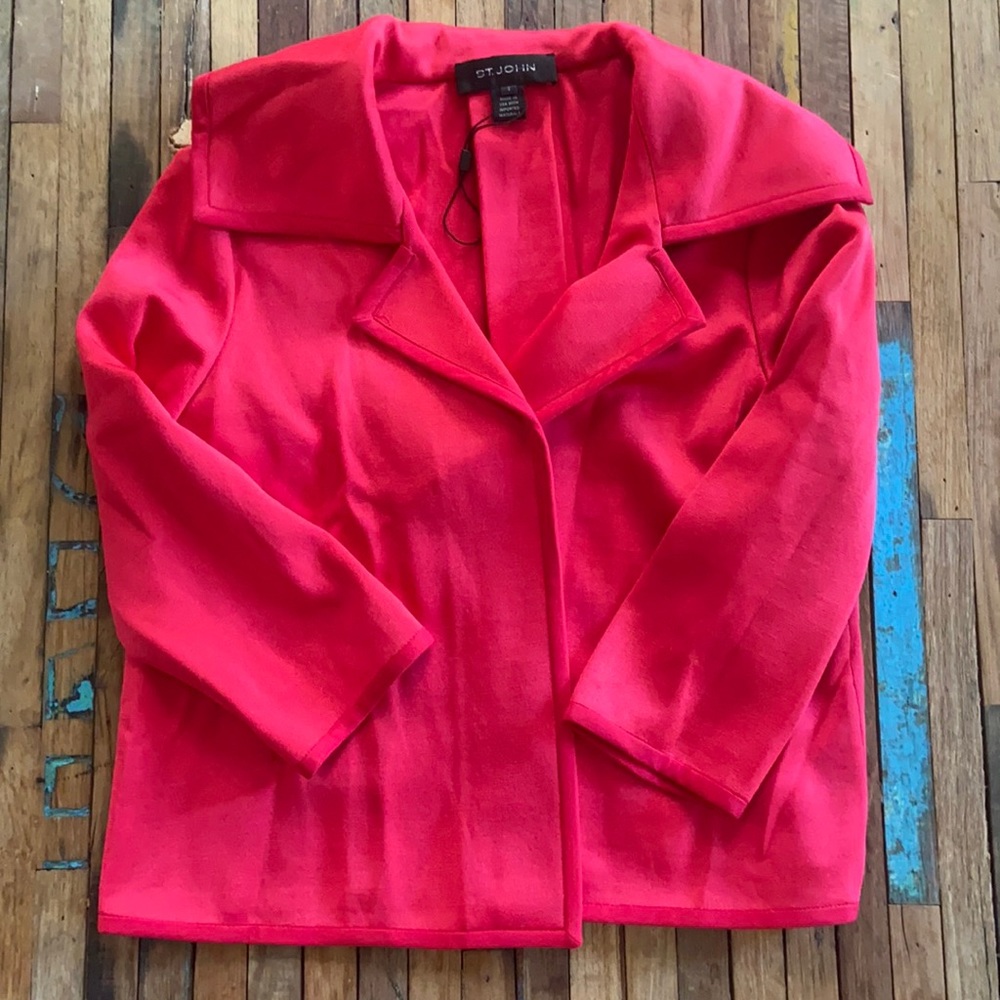 ST. JOHN pink blazer / sweater Sz 2 NWOT